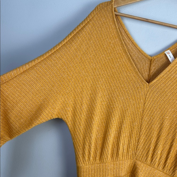 NWOT Anthropologie Daily Practice Barre Midi Dress Ribbed Knit Medium V-Neck - Picture 7 of 16